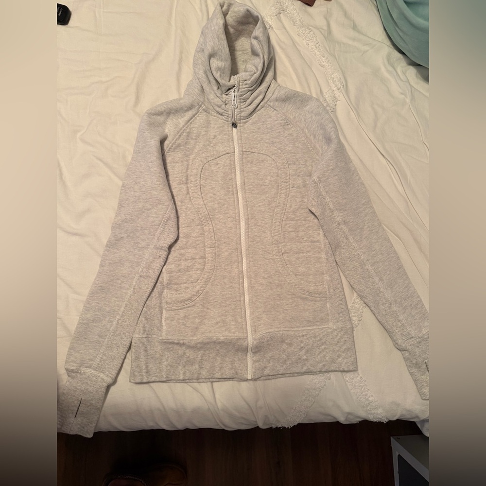 lululemon athletica Light Gray Full-Zip Hooded Jacket